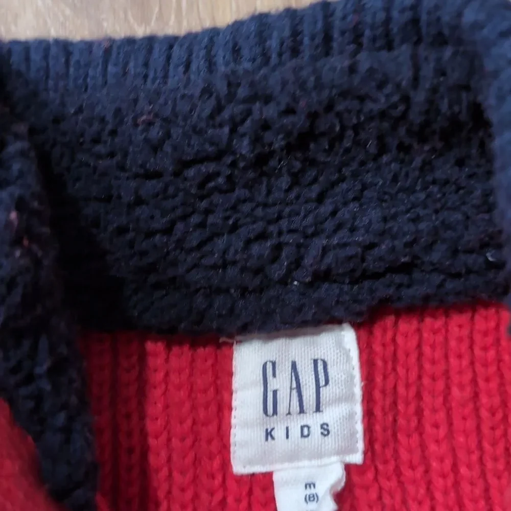 Gap Kids Sherpa Collar Holiday Sweater Sz M/8